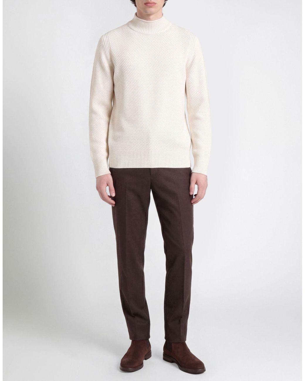Kangra White Ivory Turtleneck Wool for men