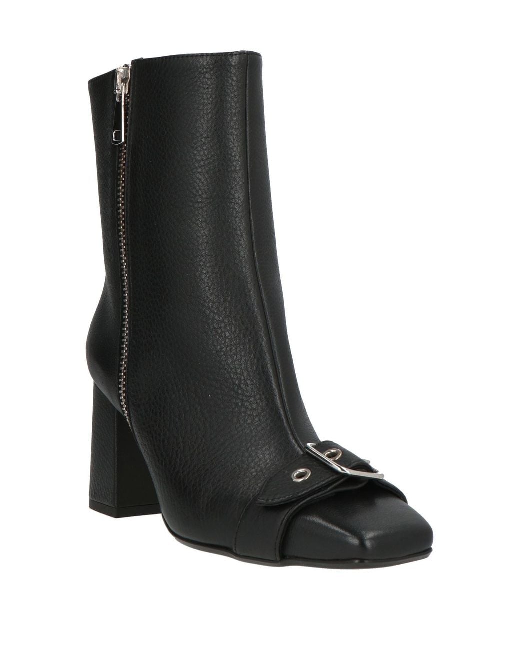 Anna F. Black Ankle Boots Leather