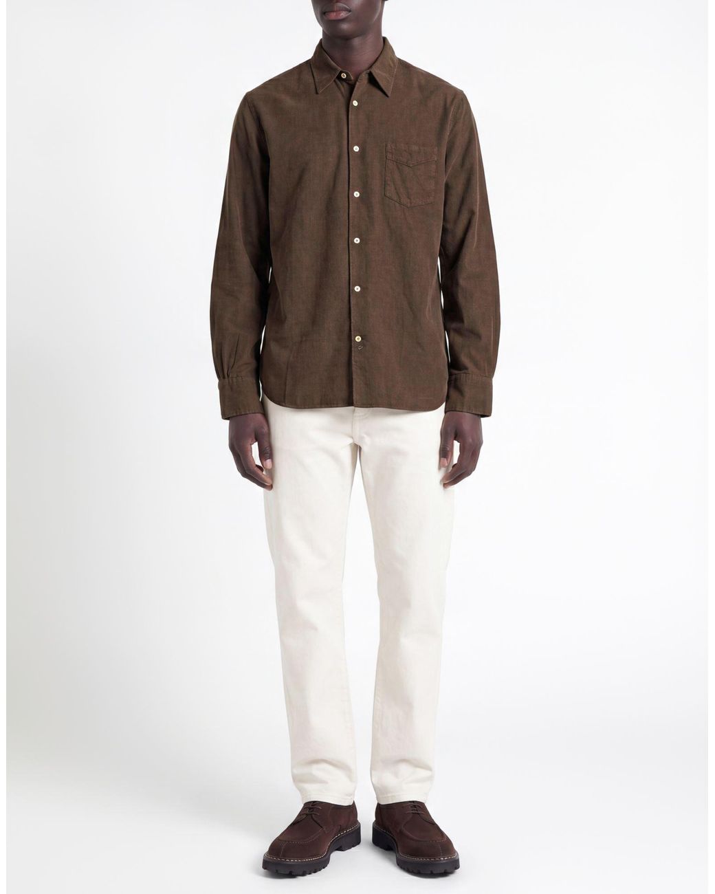 Officine Generale Brown Shirt Cotton for men