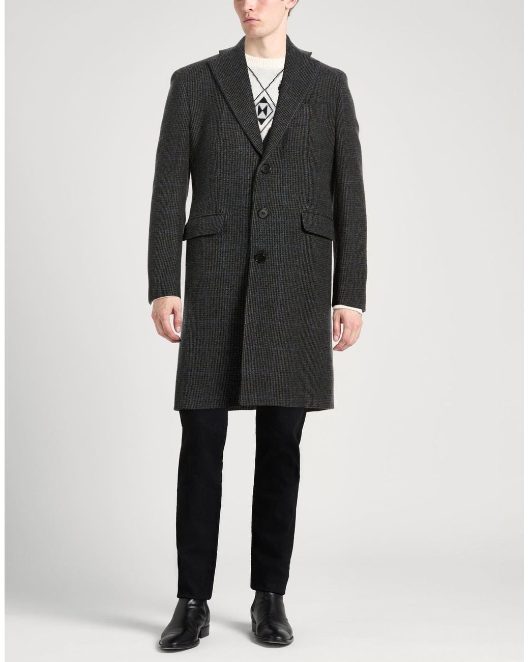Tombolini Black Coat Wool for men