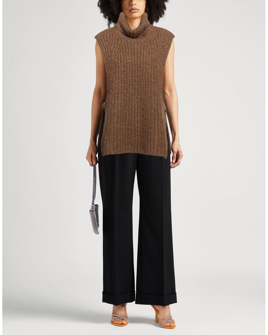 Isabel Marant Brown Turtleneck Synthetic Fibers, Mohair Wool, Wool, Alpaca Wool