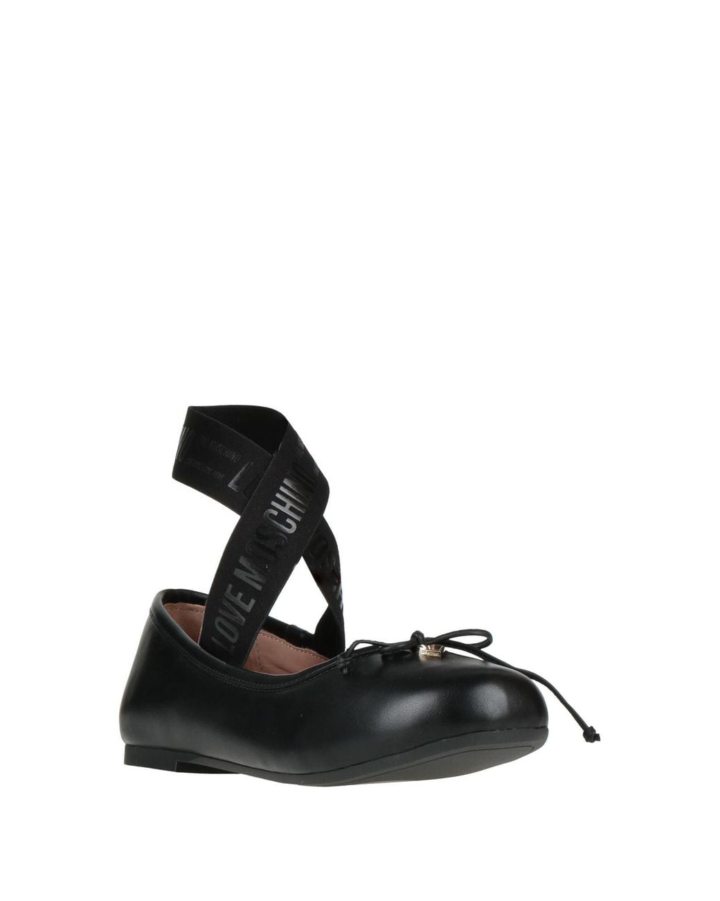 Love Moschino Black Ballet Flats Synthetic Material, Textile Fibers