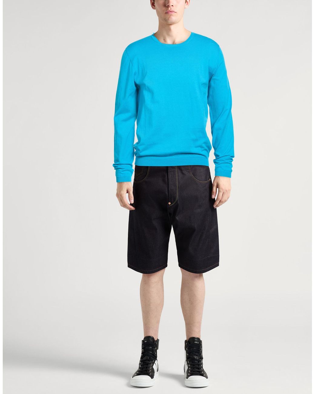 Peuterey Blue Azure Sweater Cotton, Silk for men