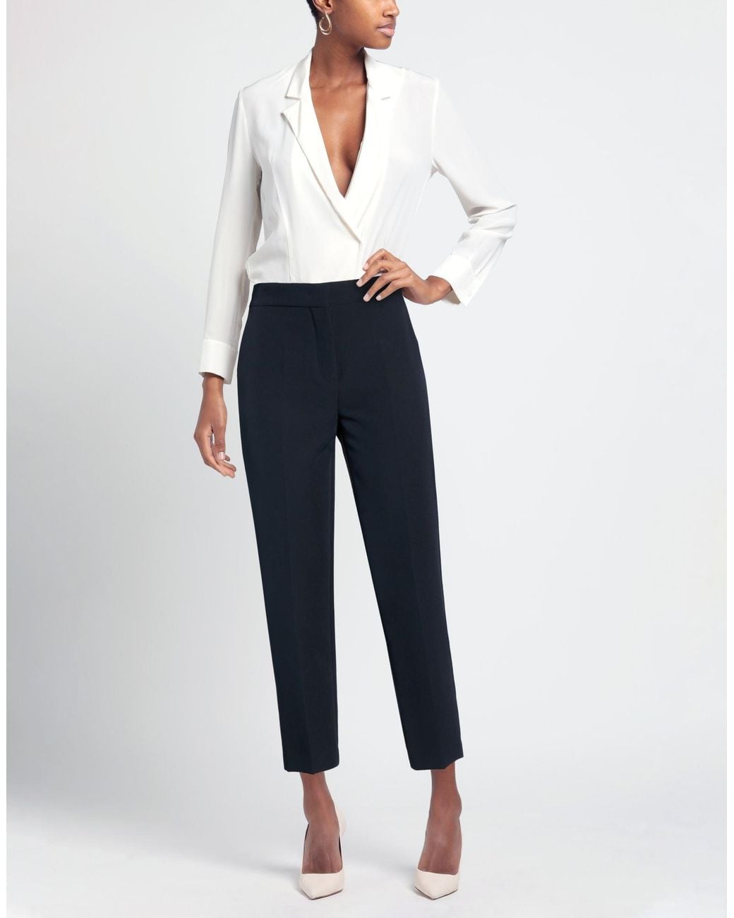 Compagnia Italiana Blue Midnight Pants Polyester, Elastane
