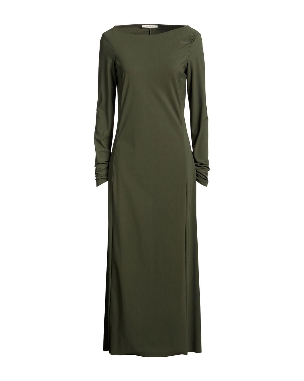Maliparmi Green Military Maxi Dress Polyamide, Elastane