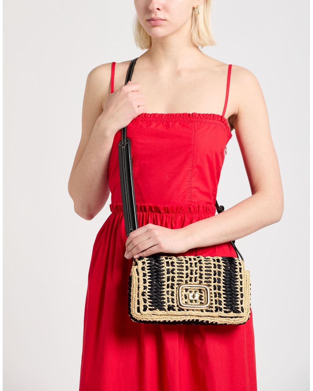 Roger Vivier Cross-Body Bag Textile Fibers in Black | Lyst