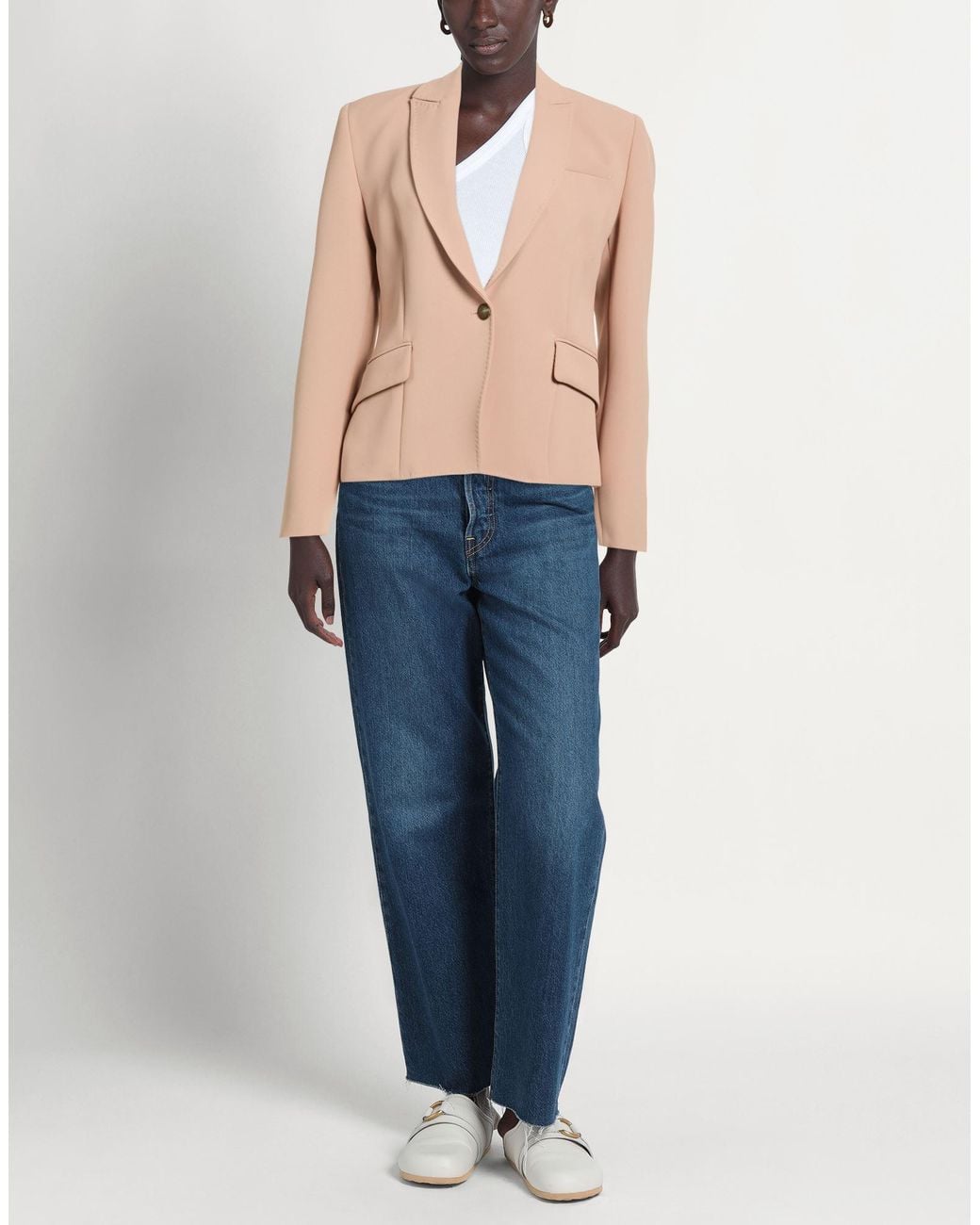Nenette Natural Blazer Polyester, Elastane