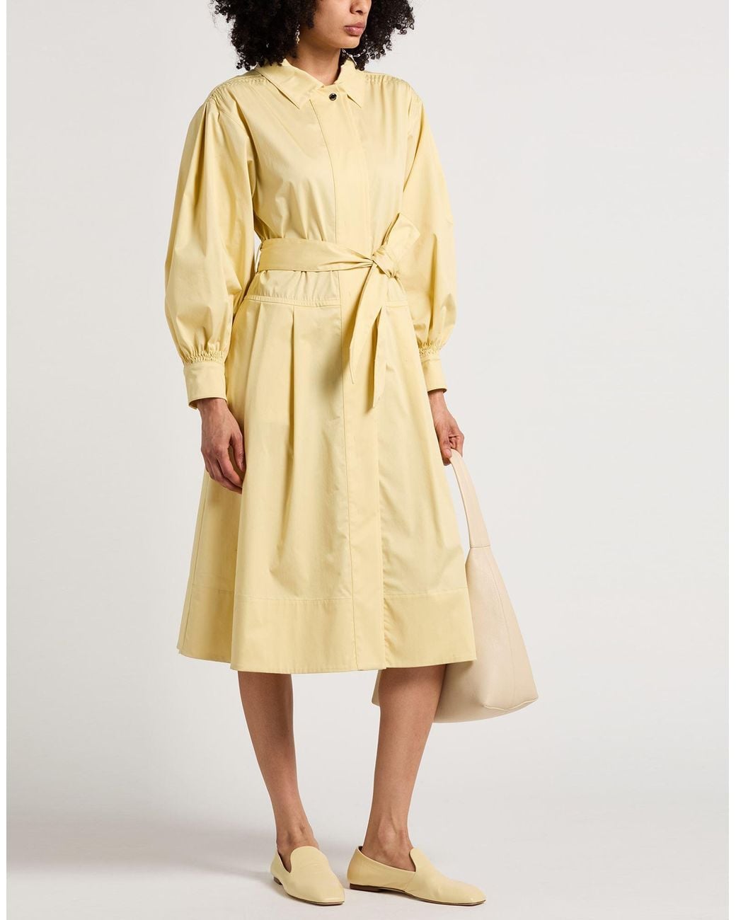 Moorer Yellow Overcoat & Trench Coat Cotton, Polyamide, Elastane