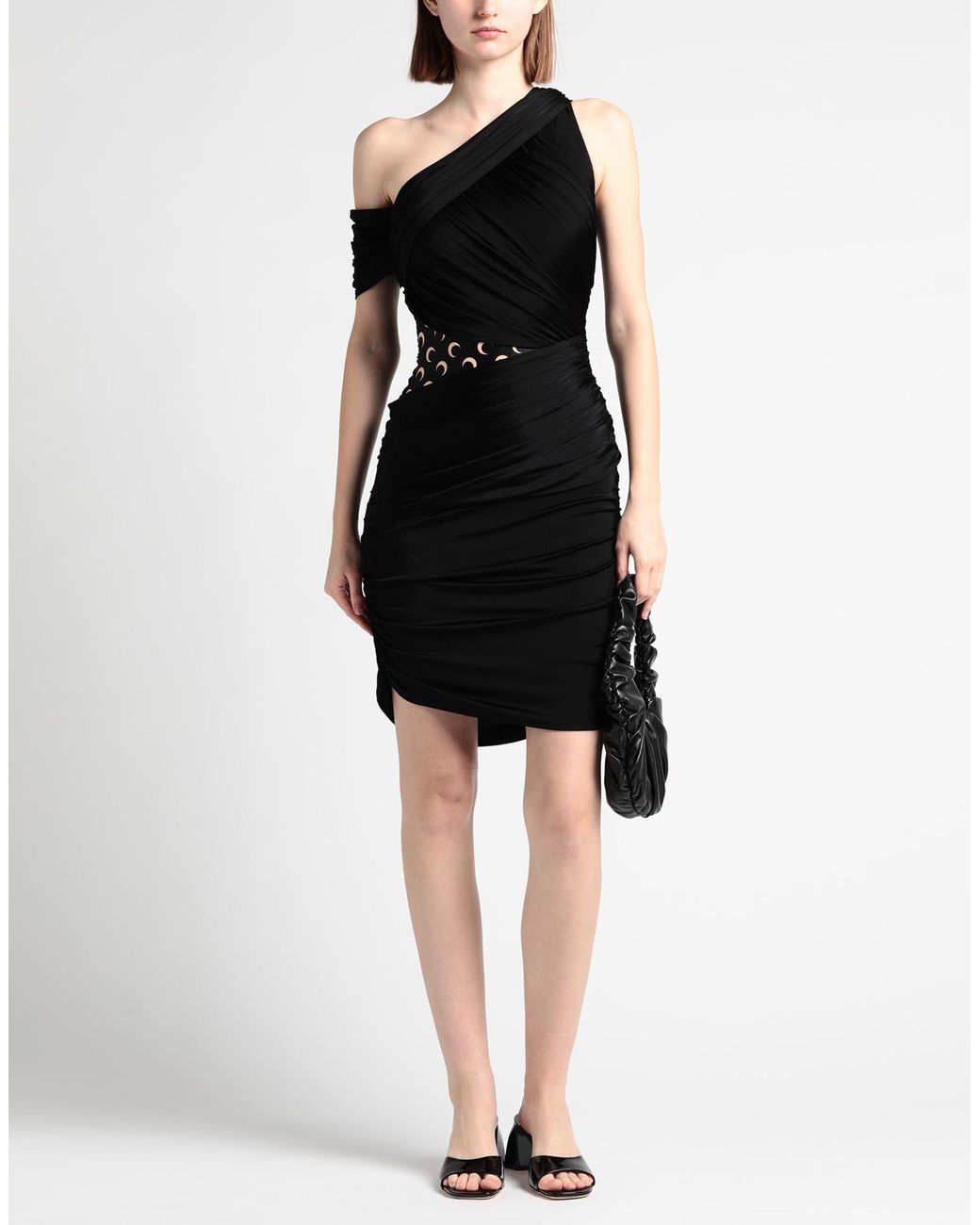 MARINE SERRE Black Mini Dress Viscose, Elastane, Recycled Polyamide