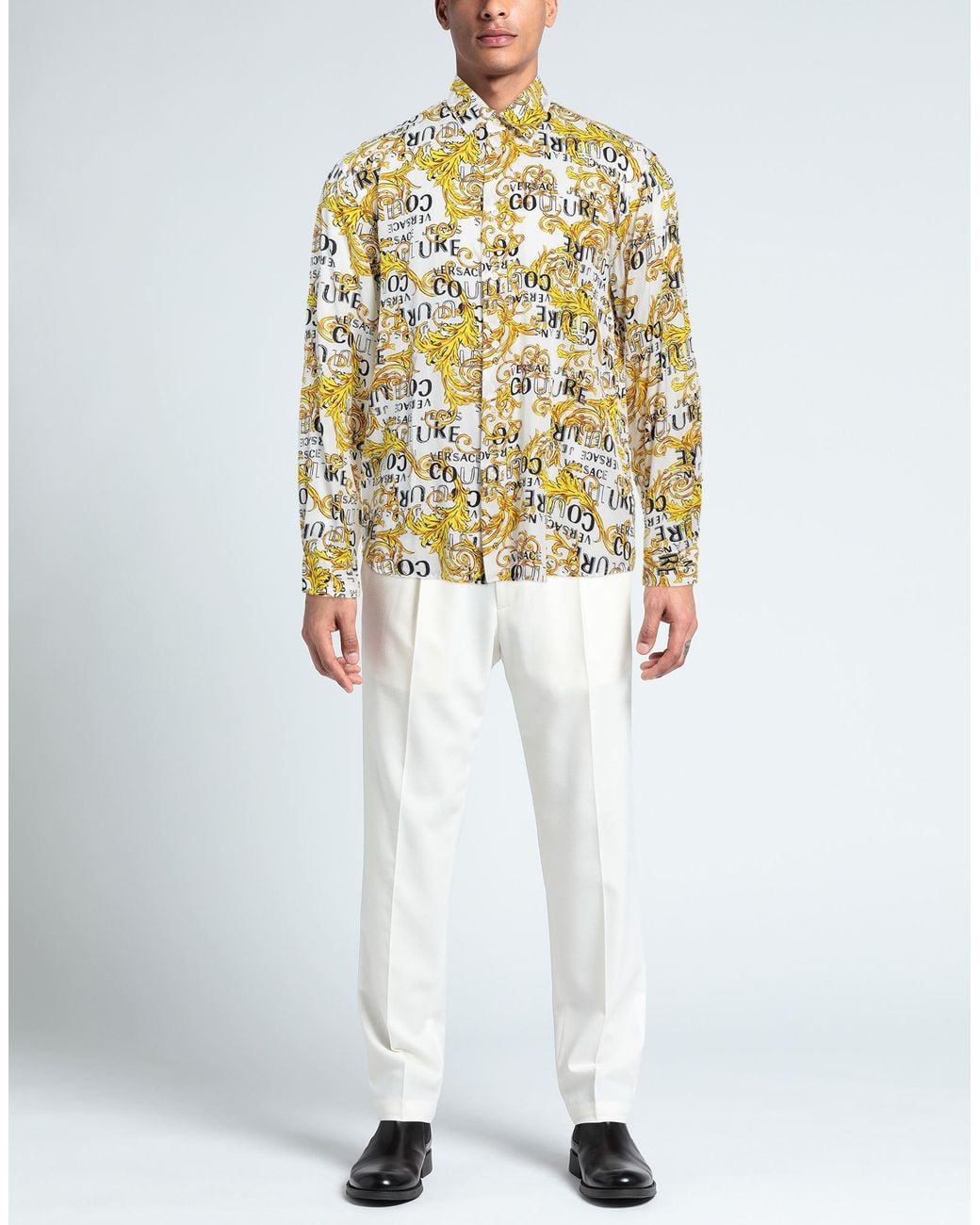 Versace Jeans Couture White Shirt Viscose for men