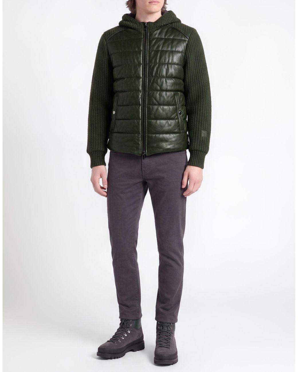 Jacob Cohen Green Dark Jacket Sheepskin for men