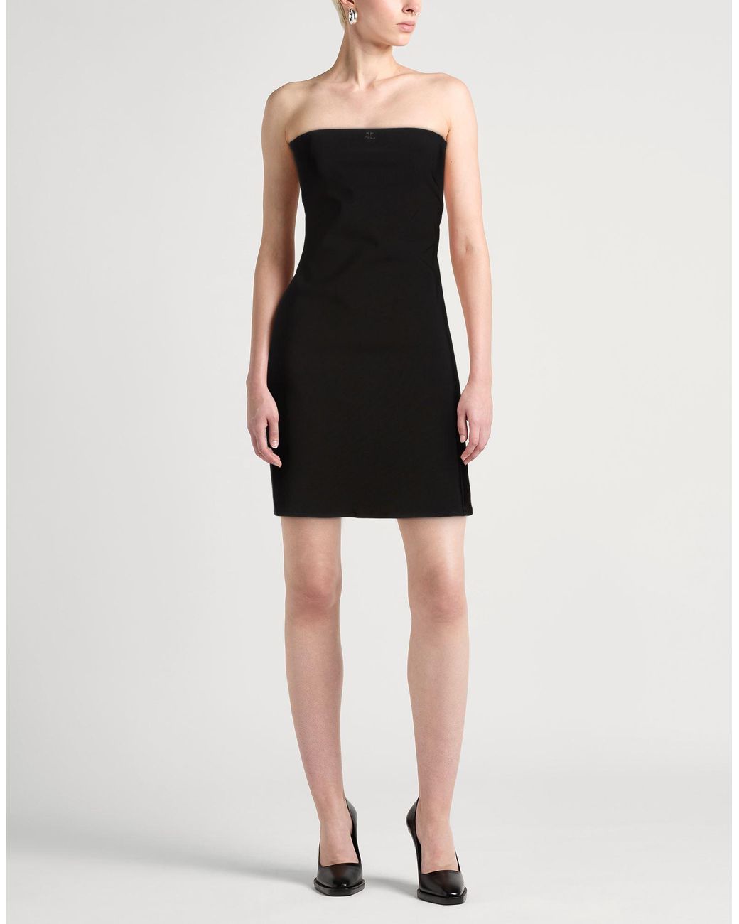 Courreges Black Mini Dress Viscose, Polyamide, Elastane