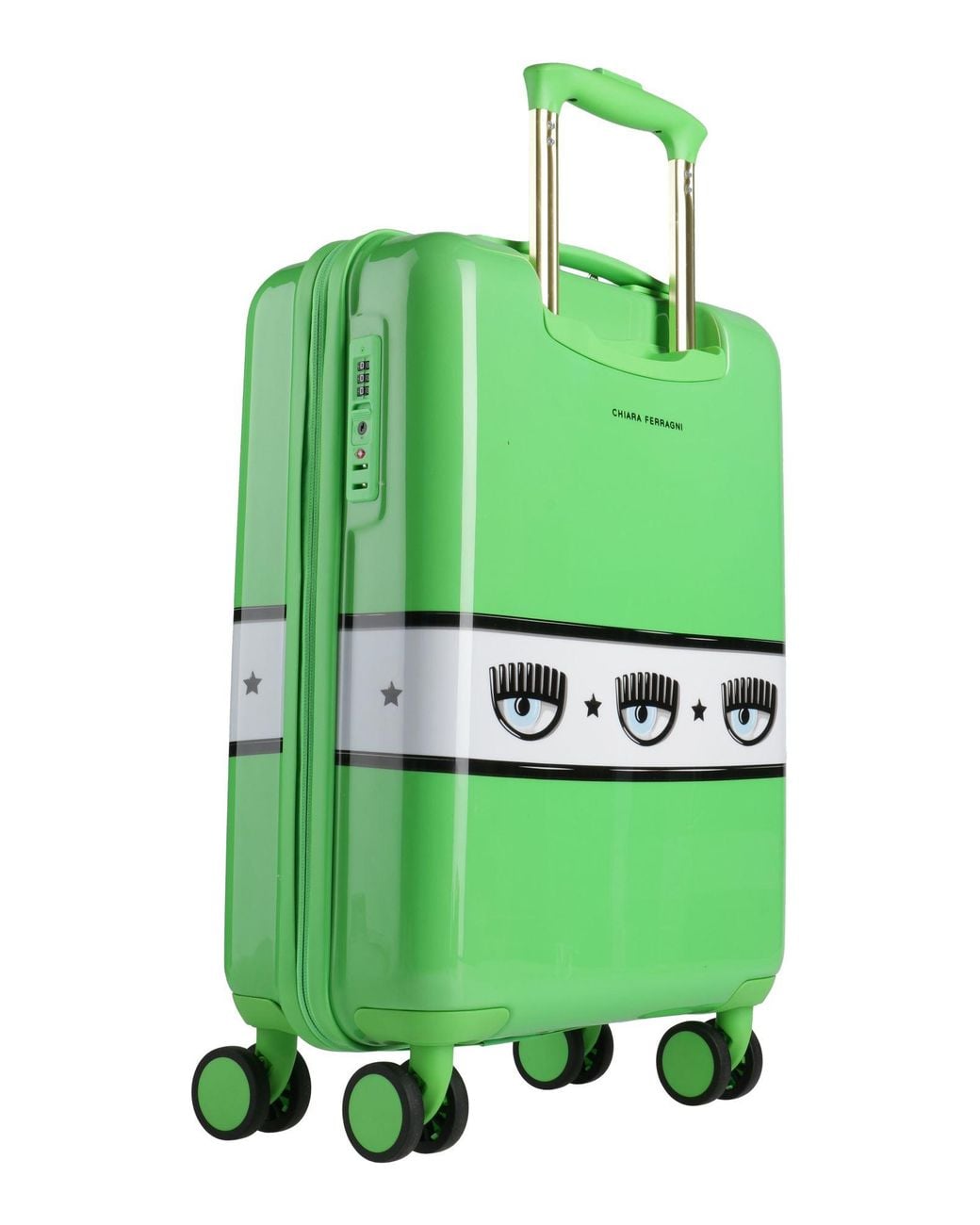 Chiara Ferragni Green Wheeled Luggage