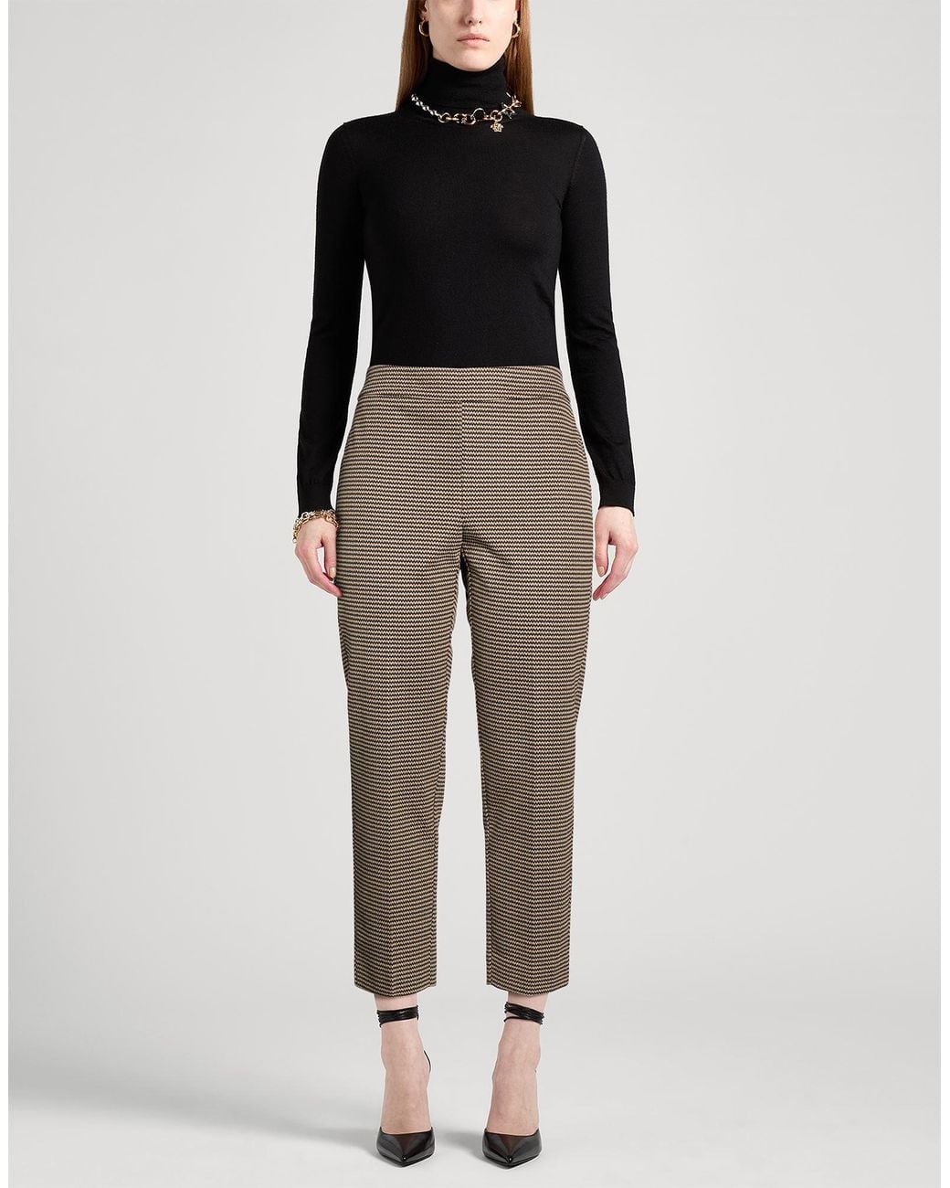 LOLA SANDRO FERRONE Gray Pants Polyester, Viscose, Elastane
