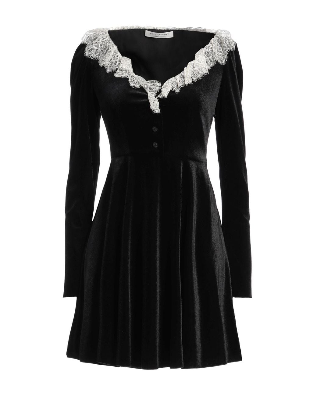 Philosophy Di Lorenzo Serafini Black Mini Dress Polyester, Elastane