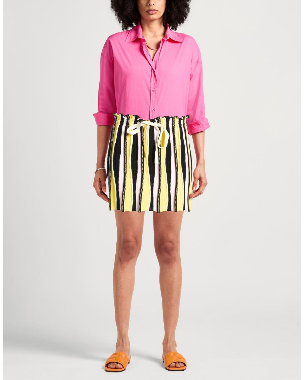 MSGM Black Mini Skirt Cotton, Viscose