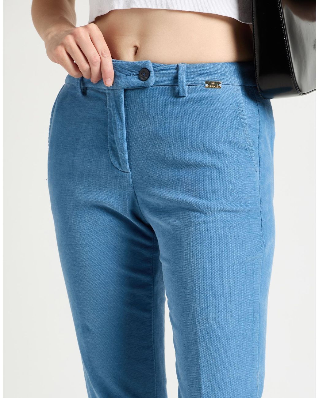 Teleria Zed Blue Pants Cotton, Elastane