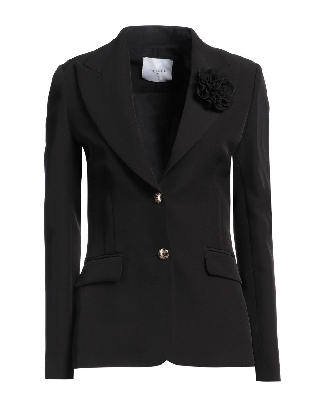 Gaelle Paris Black Blazer Polyester, Elastane