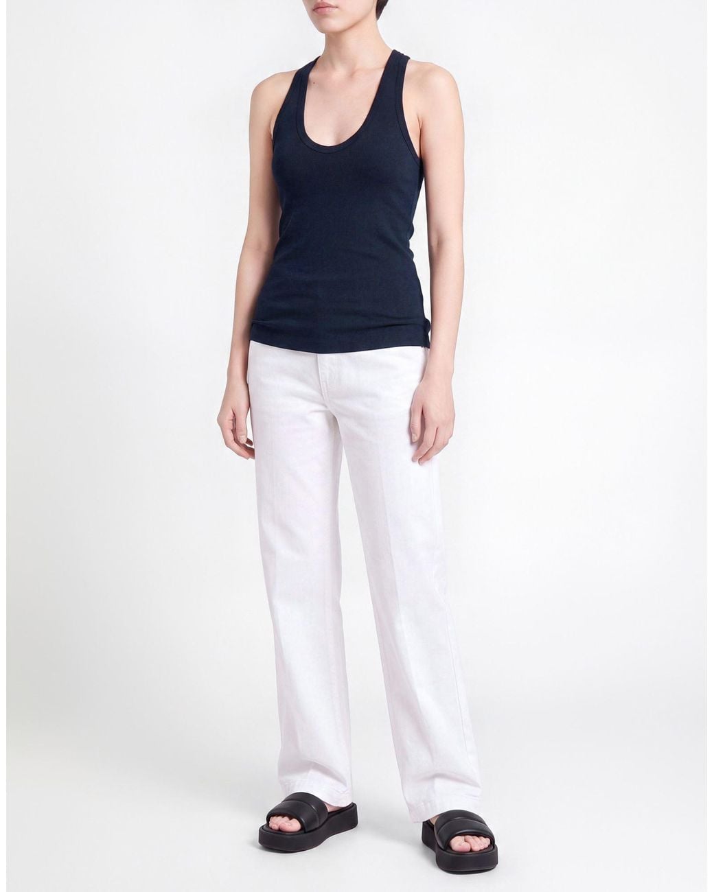 Ferragamo Blue Tank Top Viscose, Polyester, Polyamide, Elastane