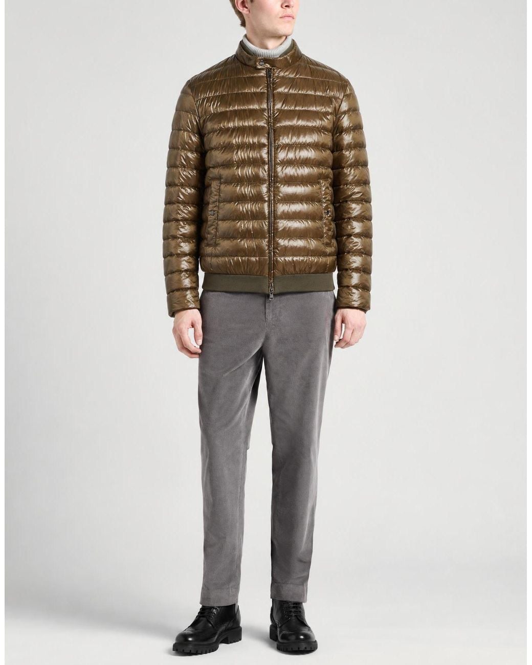 Herno Brown Military Puffer Polyamide for men