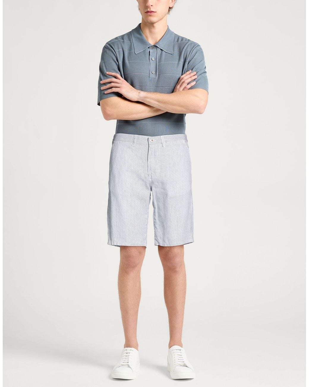 120% Lino Blue Shorts & Bermuda Shorts for men