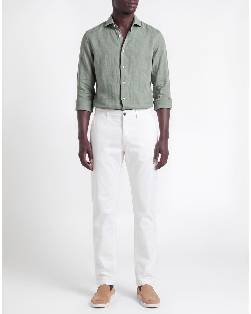 Mason's White Pants Cotton, Elastane for men