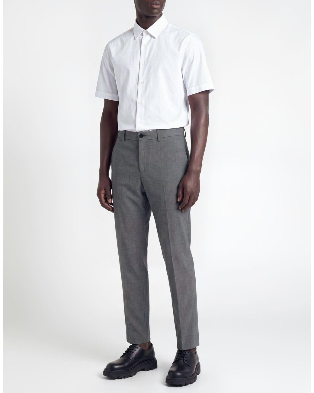 Department 5 Gray Pants Polyester, Virgin Wool, Elastane for men