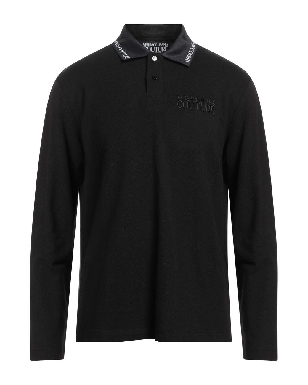 Versace Jeans Couture Black Polo Shirt Cotton for men