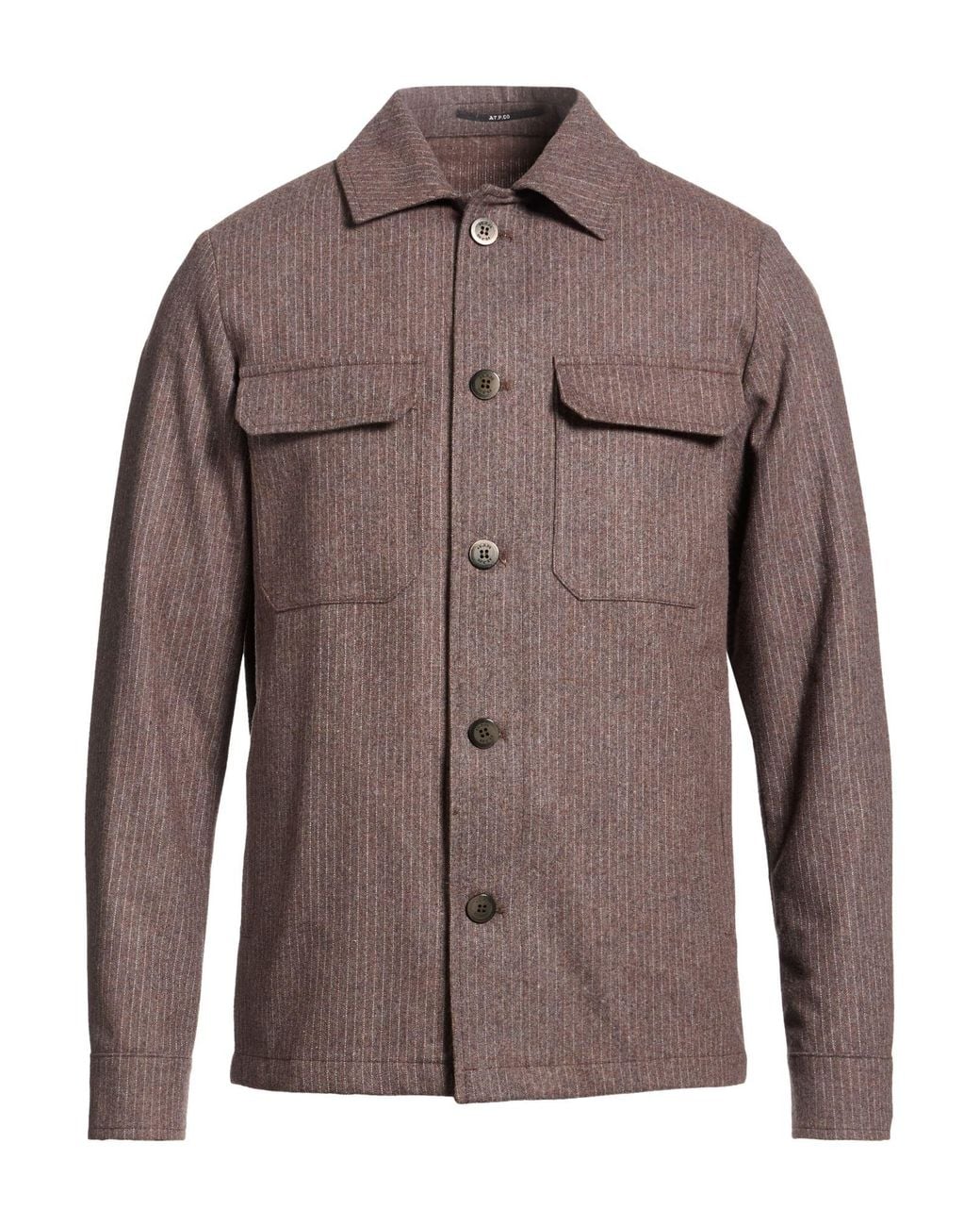 AT.P.CO Brown Jacket Polyester, Viscose, Wool for men