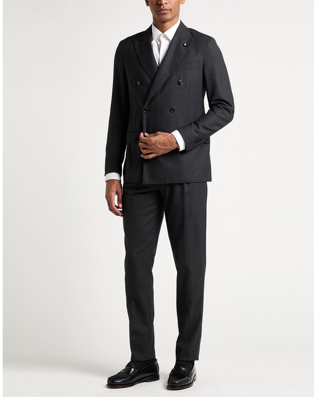 Lardini Black Suit Wool for men