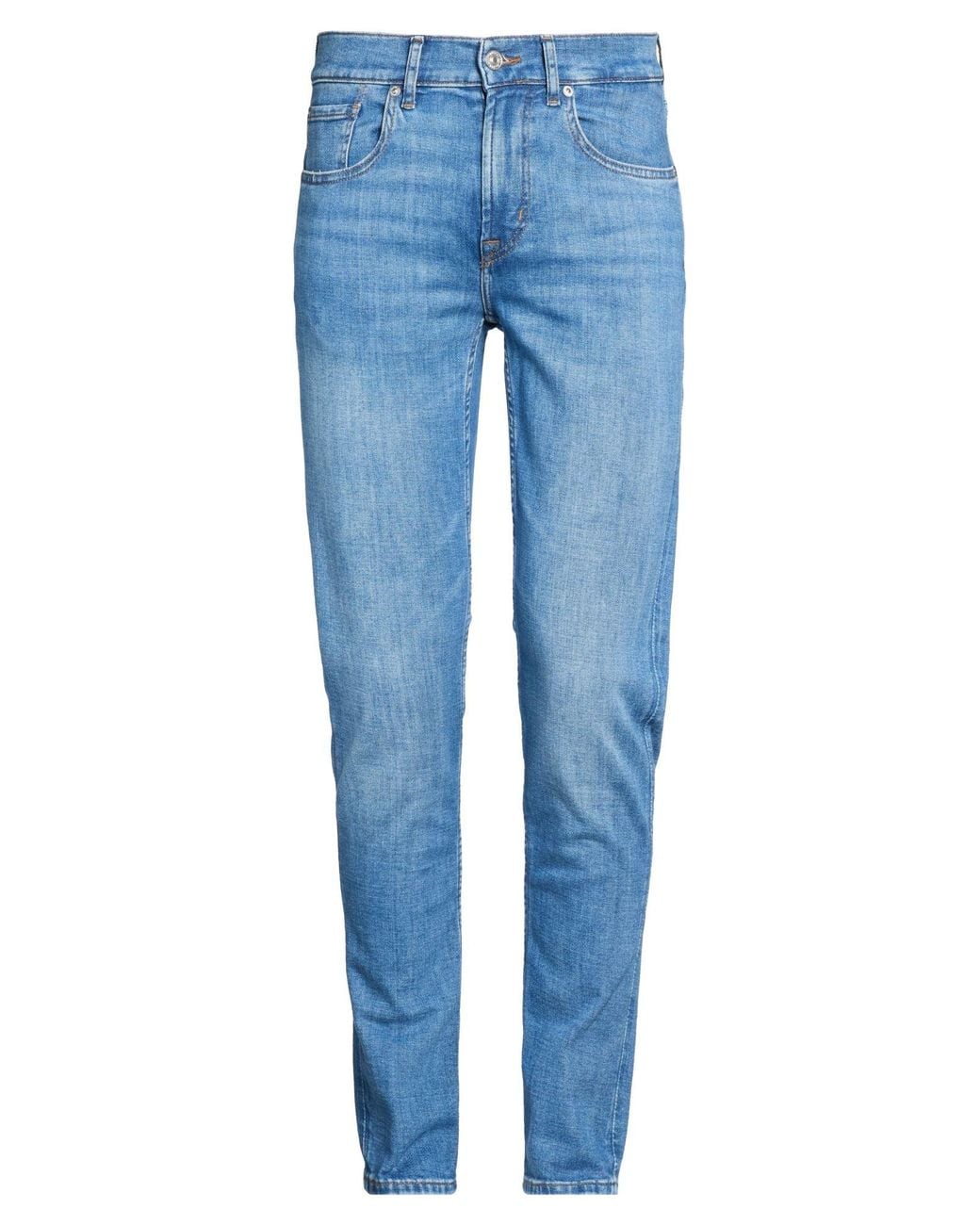 7 For All Mankind Blue Jeans Cotton, Elastomultiester, Elastane for men