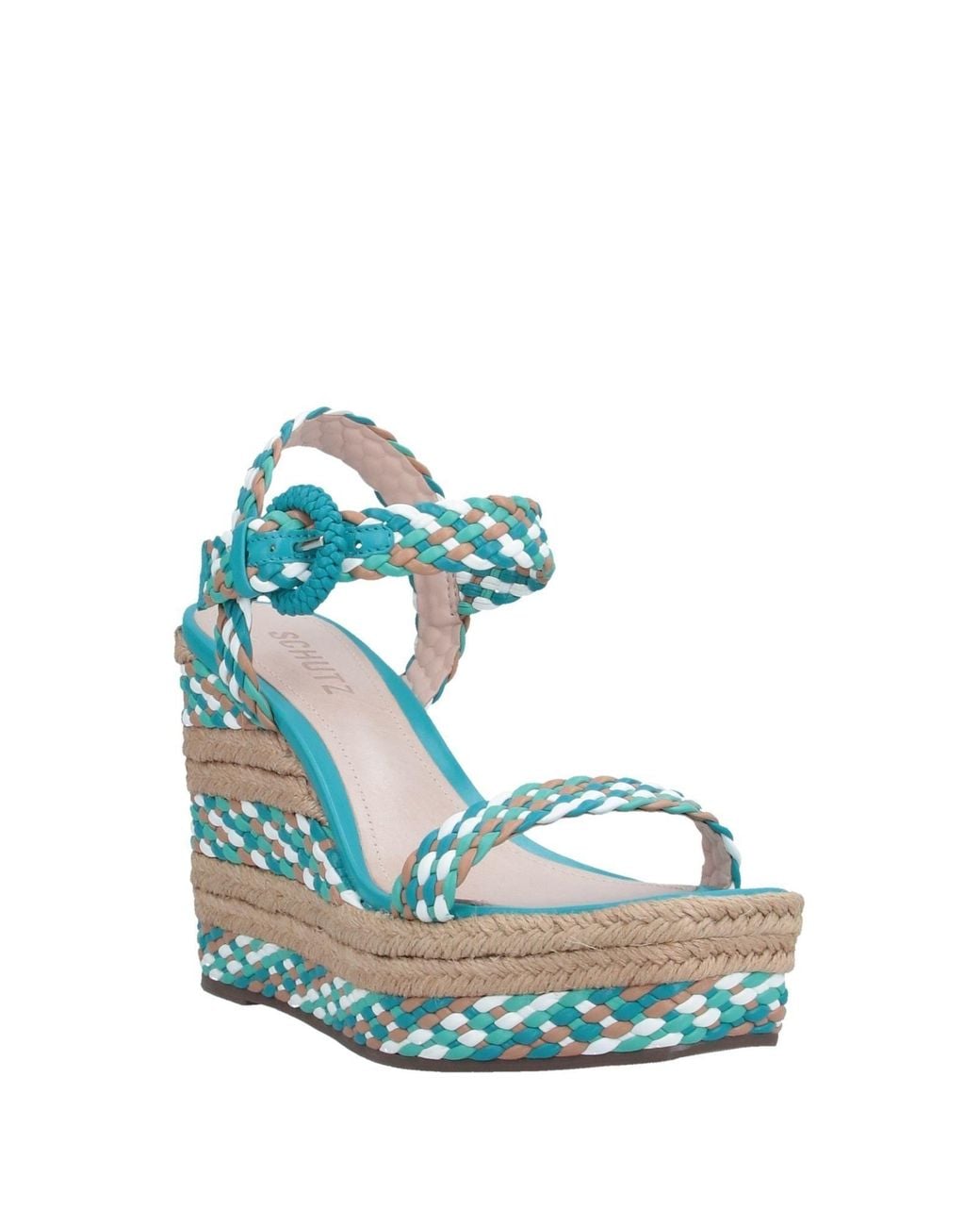 SCHUTZ SHOES Blue Sandals Textile Fibers