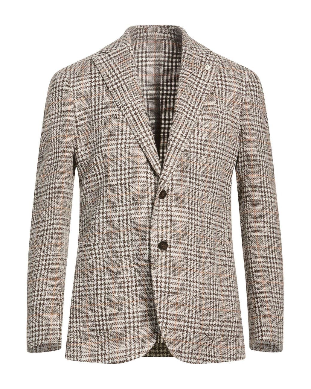 L.b.m. 1911 Brown Blazer Cotton, Linen, Acrylic, Nylon for men