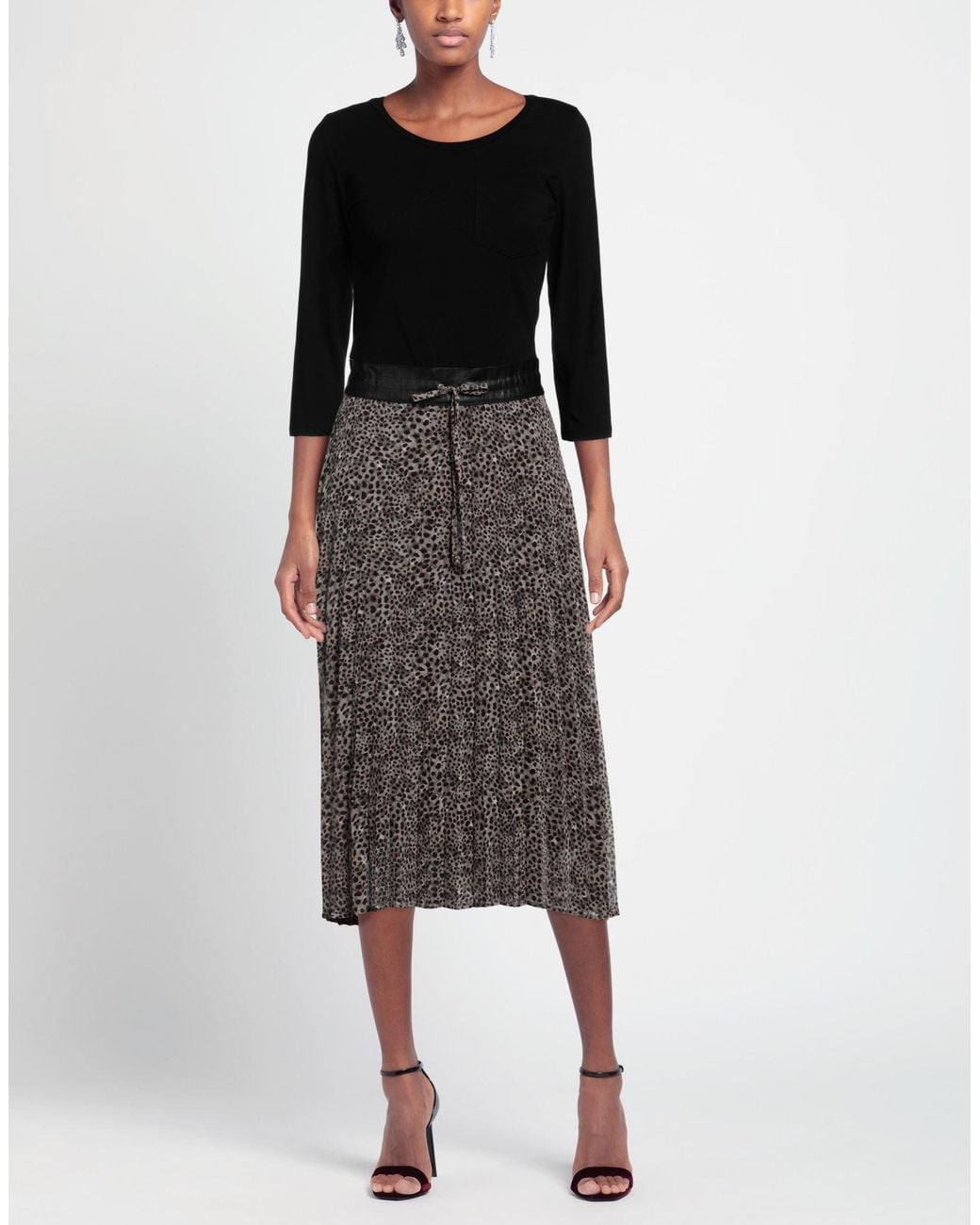 Liu Jo Black Midi Dress Polyester, Cotton