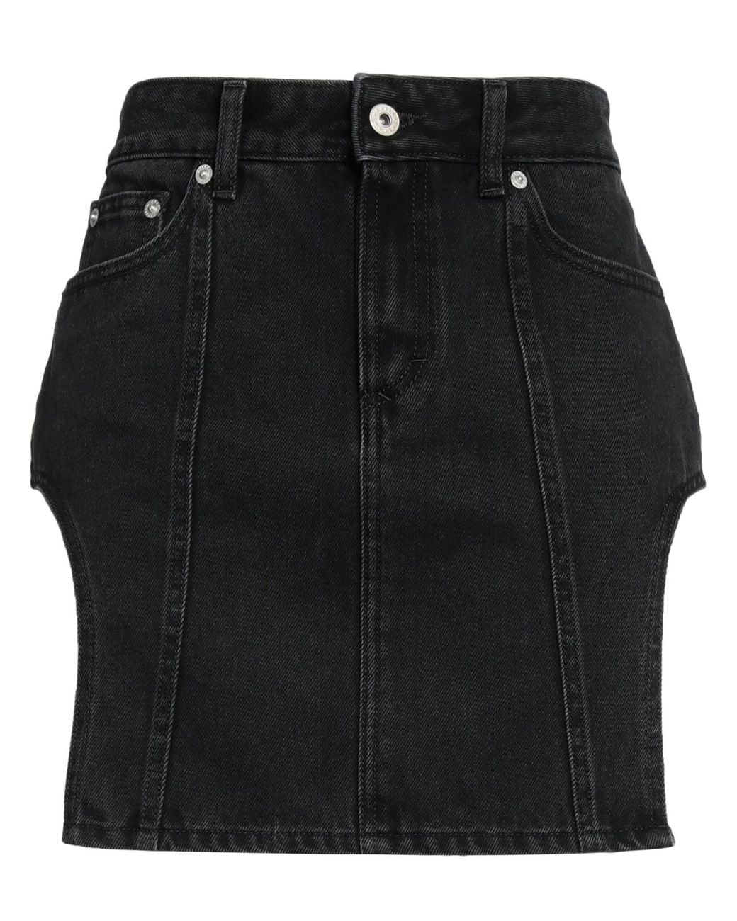 Heron Preston Black Denim Skirt
