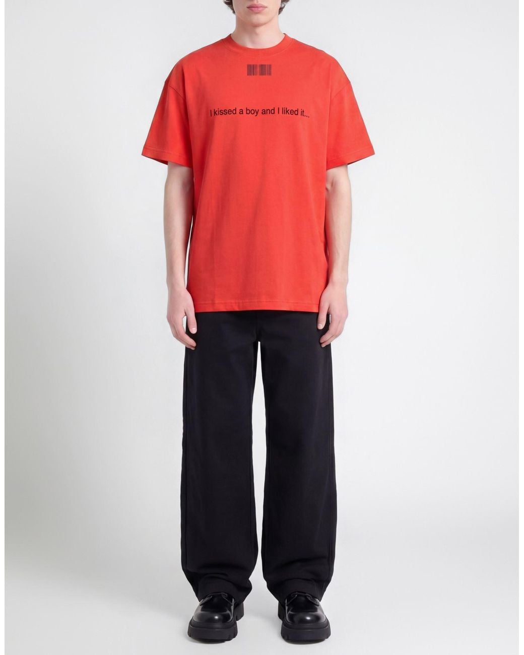 VTMNTS Red T-Shirt Cotton for men
