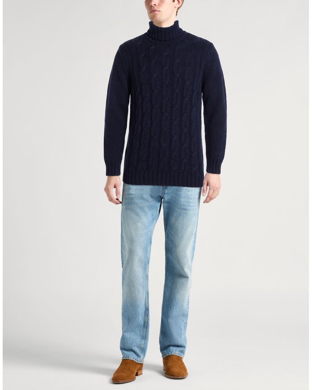 Fedeli Rollkragenpullover in Blue für Herren