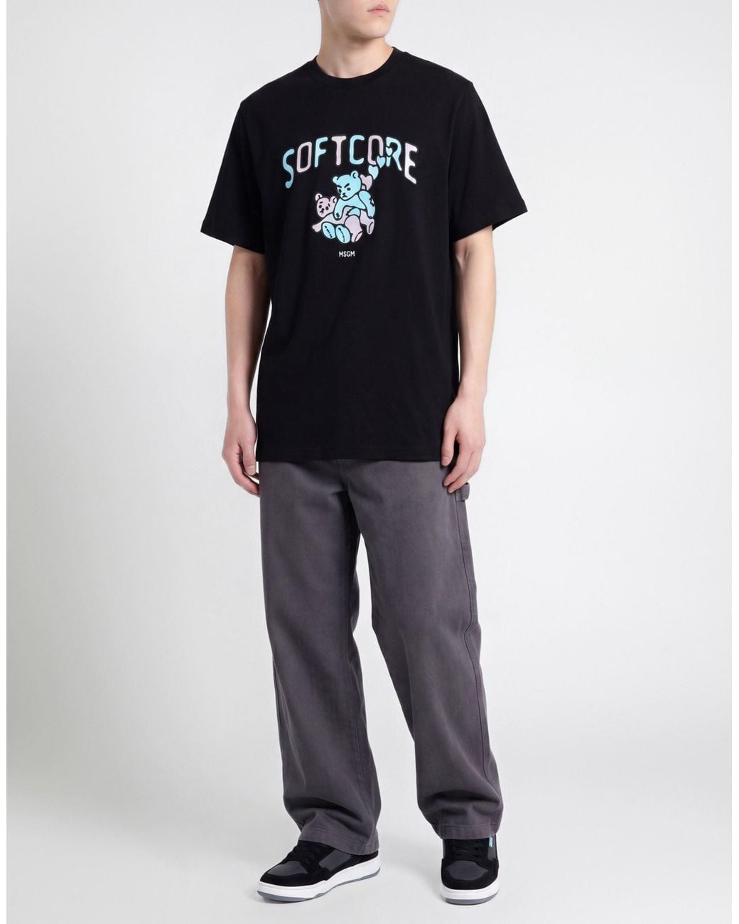 MSGM Black T-Shirts for men