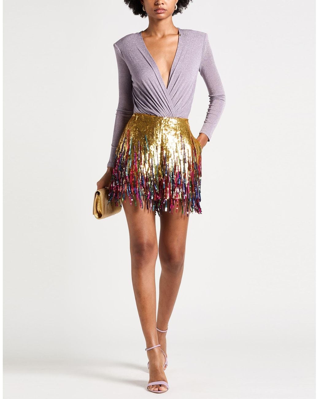 Valentino Garavani Metallic Shorts & Bermuda Shorts Silk