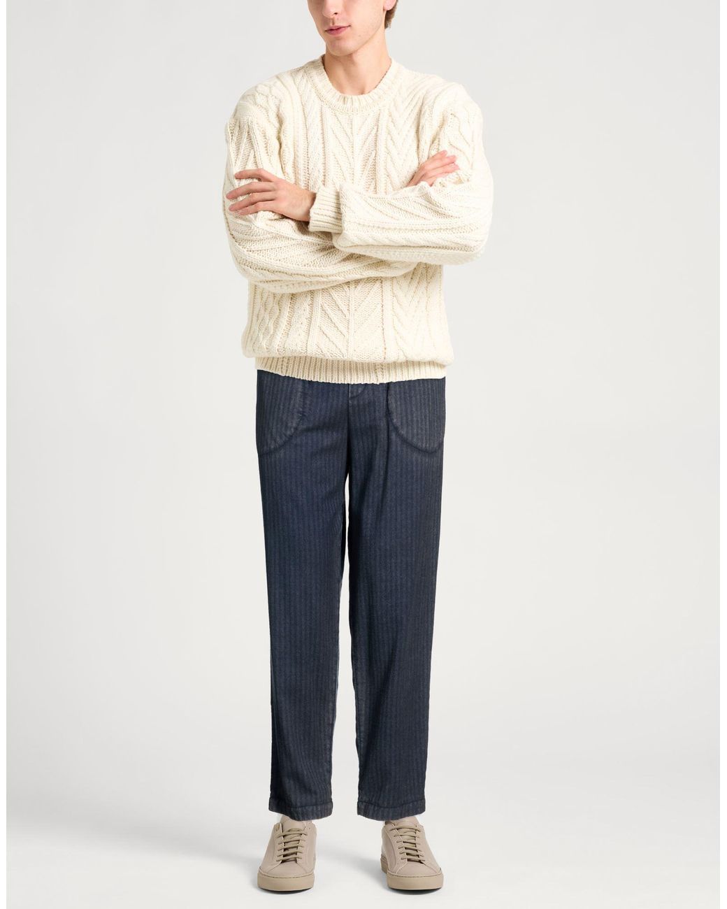 Barena Blue Pants Virgin Wool, Elastane for men