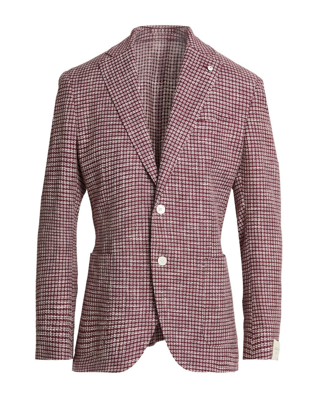 L.b.m. 1911 Purple Burgundy Blazer Linen, Cotton for men