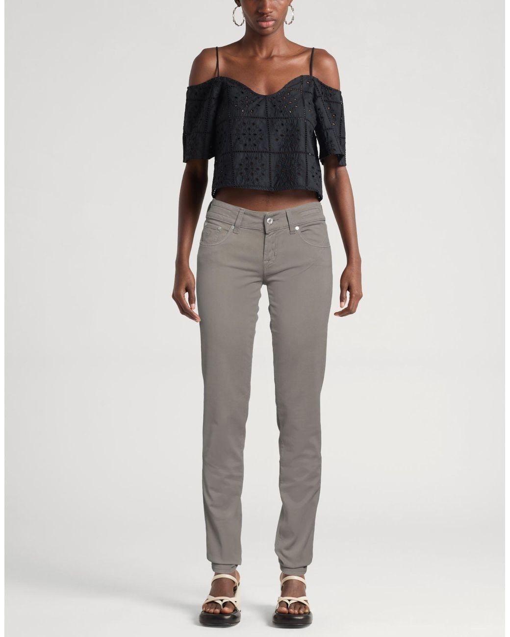 Jacob Cohen Gray Pants Cotton, Lyocell, Elastane