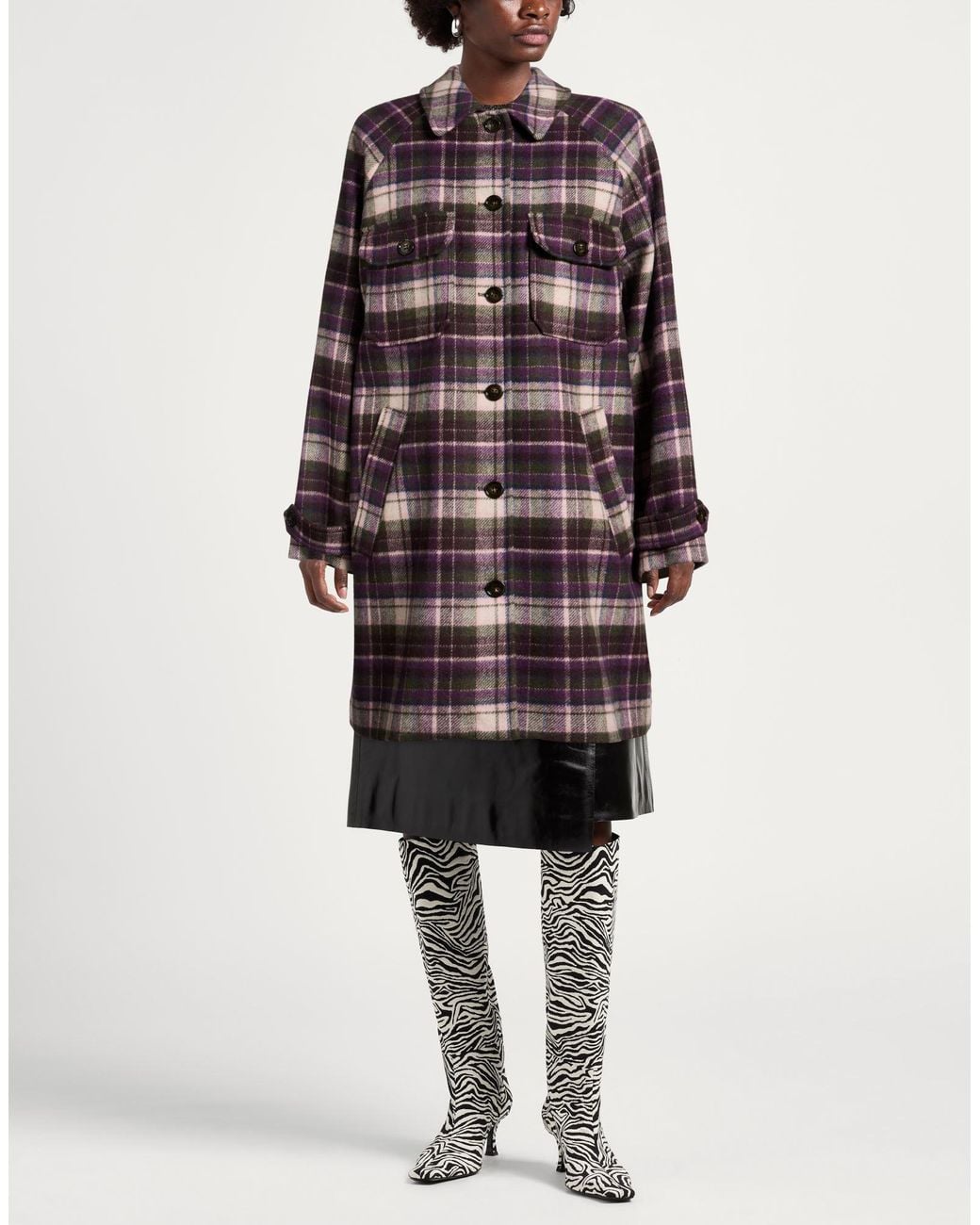 Woolrich Purple Coat Wool, Polyamide