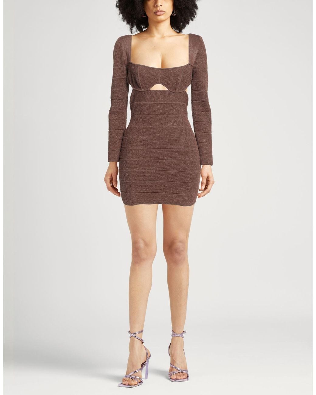 Hervé Léger Brown Mini Dress