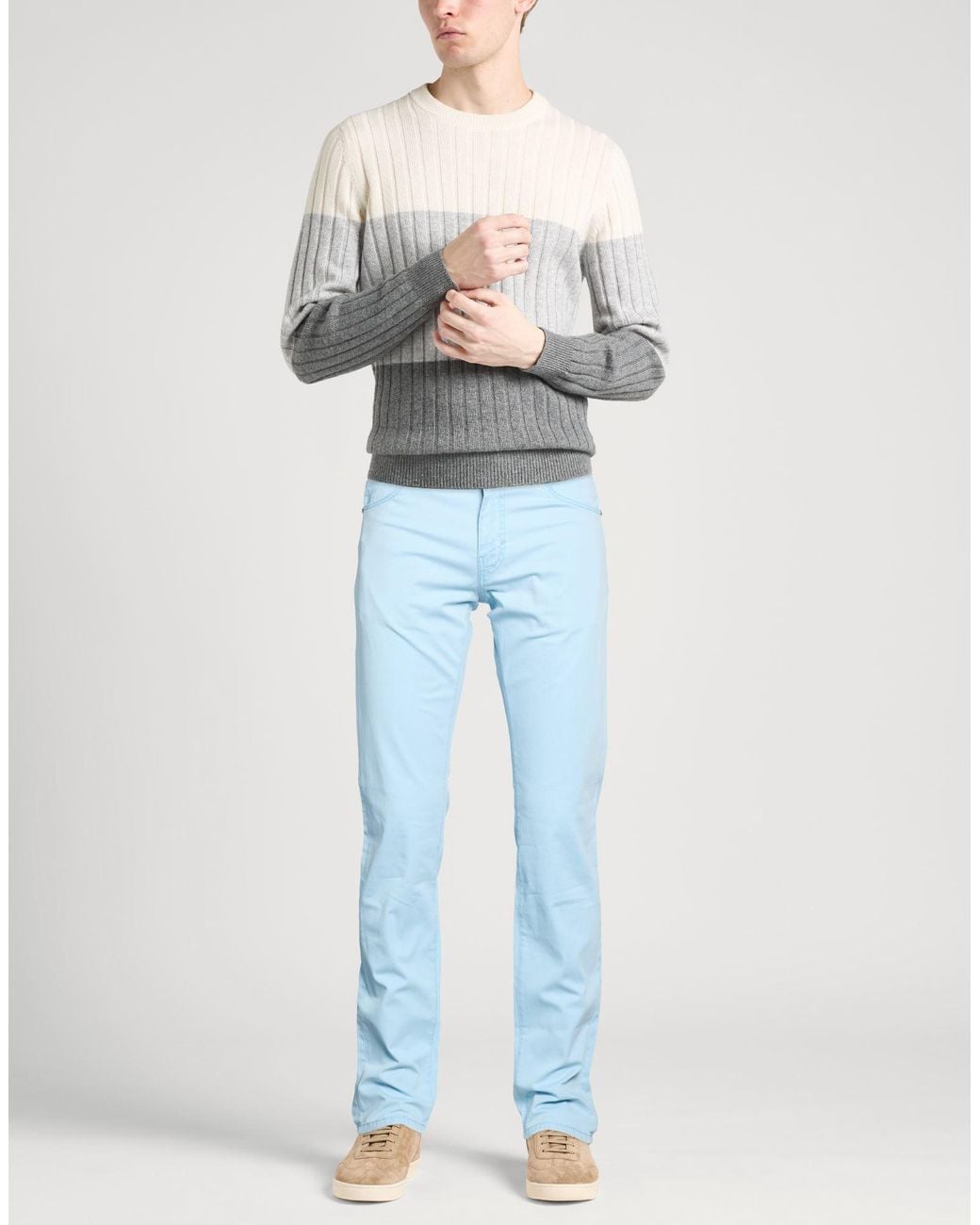 PT Torino Blue Pants Cotton, Elastane for men