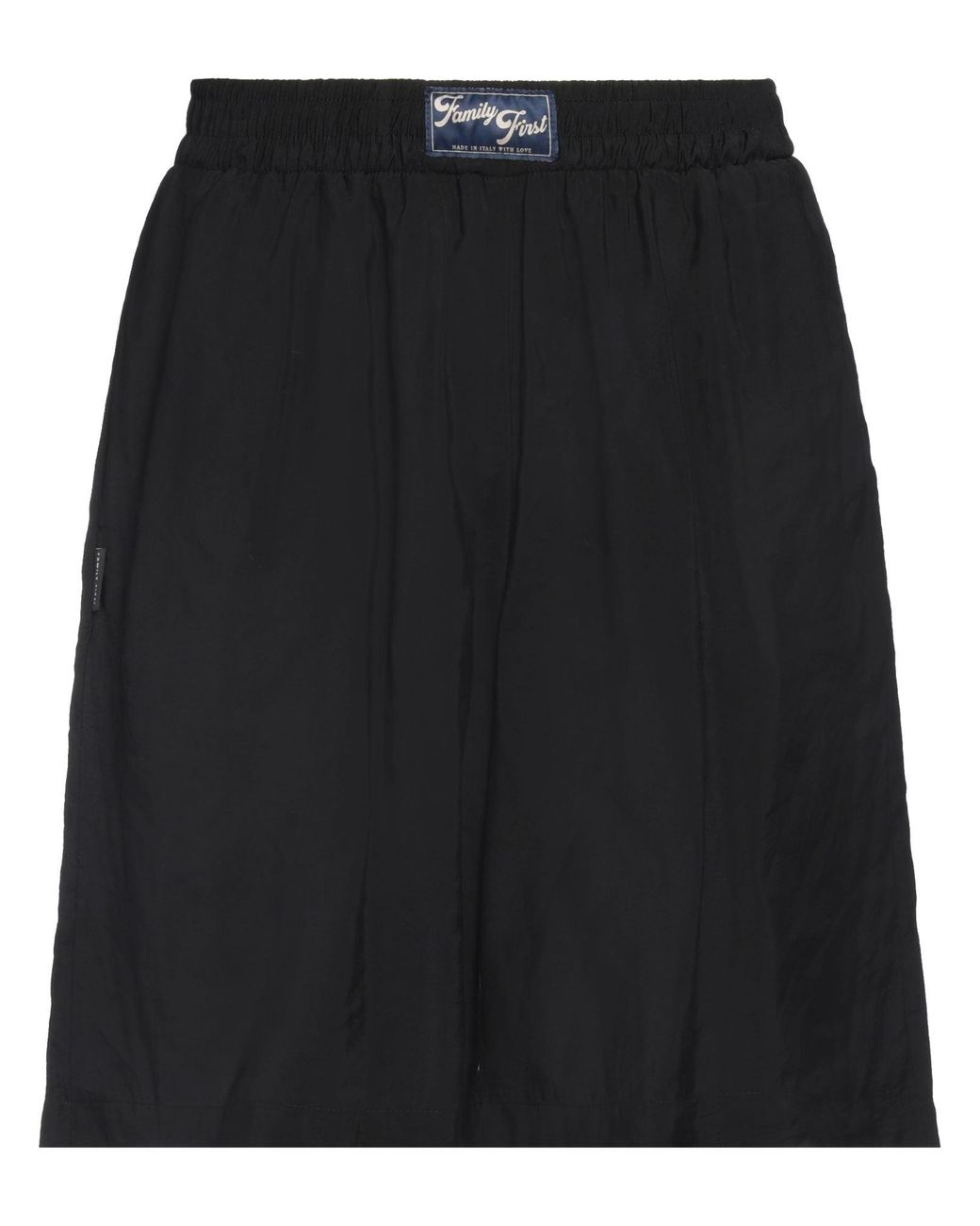 FAMILY FIRST Black Shorts & Bermuda Shorts Cupro, Polyester for men