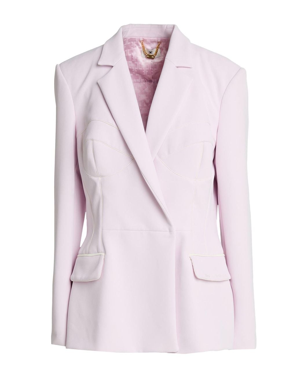Elisabetta Franchi Pink Blazer Polyester, Elastane