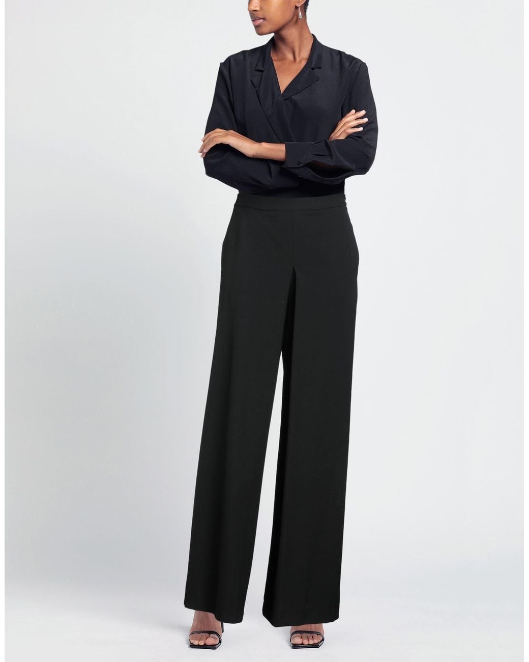 DI STAVNITSER Black Pants Virgin Wool, Elastane