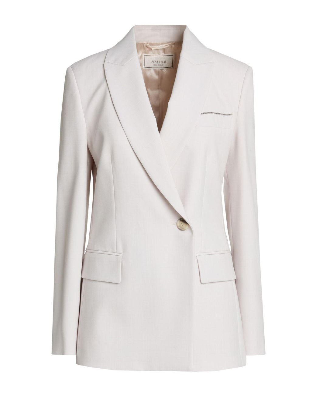 Peserico White Lilac Blazer Polyester, Virgin Wool, Elastane