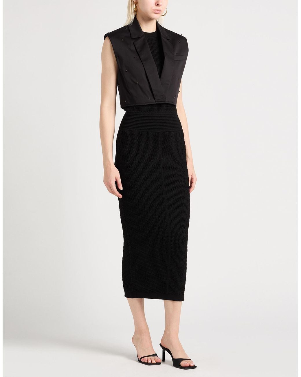 Dondup Black Blazer Cotton, Silk, Elastane